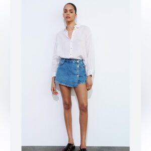 Zara Denim Shorts w/ Wrap (Skort)
